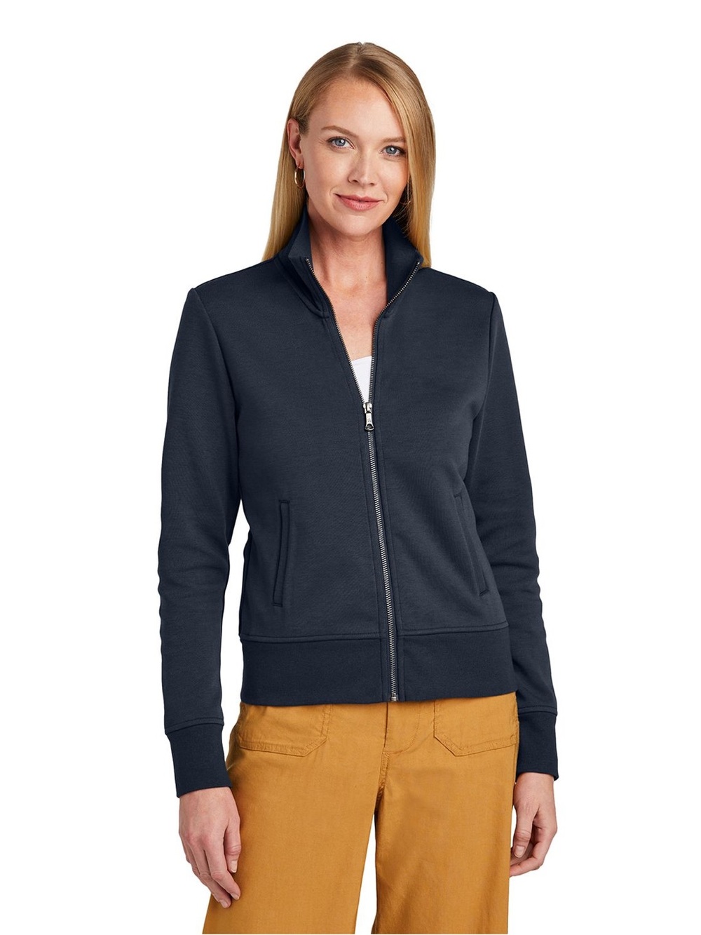 Brooks Brothers Women's Double-Knit Full-Zip Jacket S navy, corporate